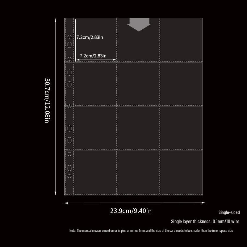 A4/A5 HD Transparent 4-Pocket Refill Pages for Star Cards - Thickened Inserts for 3-Inch Photo Card Albums
