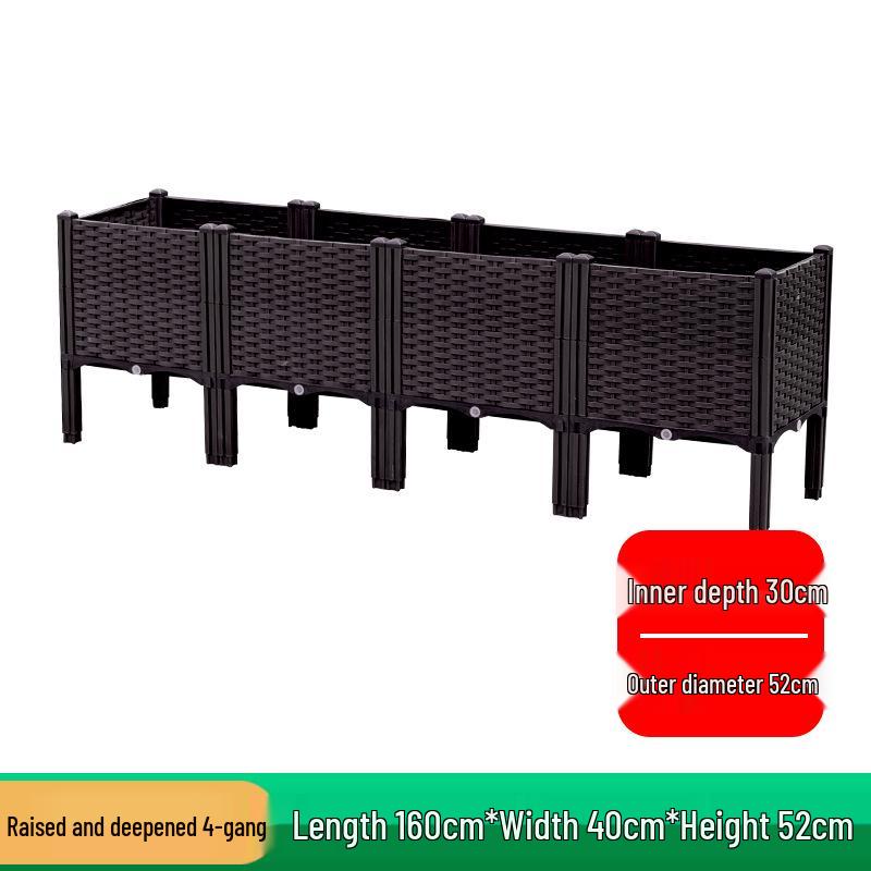 Extra-Large Thickened Plastic Balcony Planter Box - Outdoor Gardening Pot
