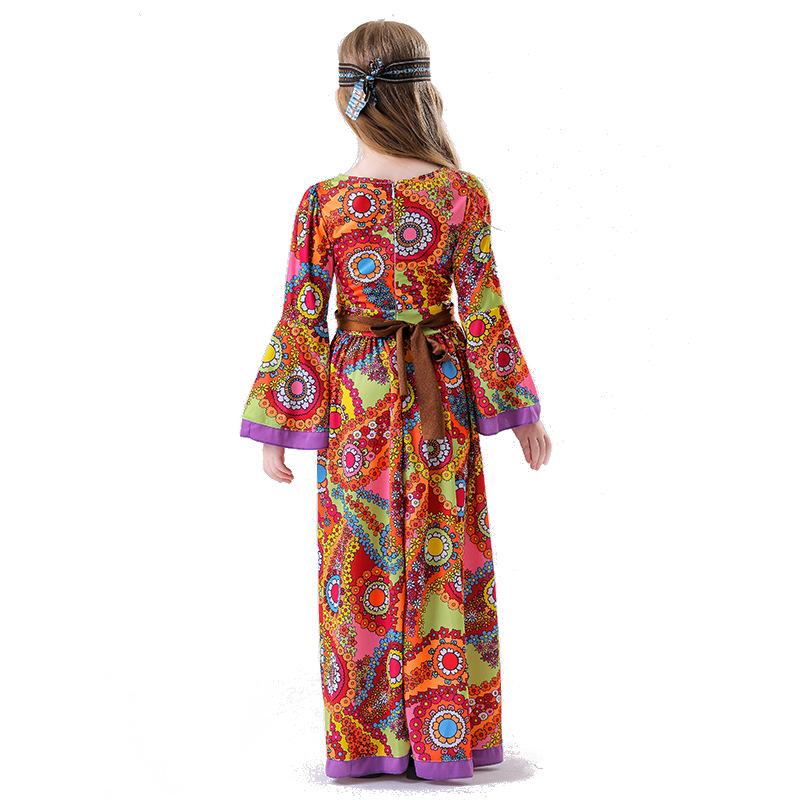 Cosplay10-10s Vintage Disco Halloween Costume Carnival Ball Hall Performance Costume Children's Female Performance Costume