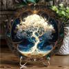Tree of Life Mandala Old Style Round Logo, Art Deco Style Wall Decoration Front Door, Porch, Living Room, Bedroom
