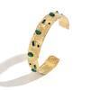 Vintage Geometric Turquoise Stainless Steel Adjustable Bracelet With Sparkling Inlay For Women