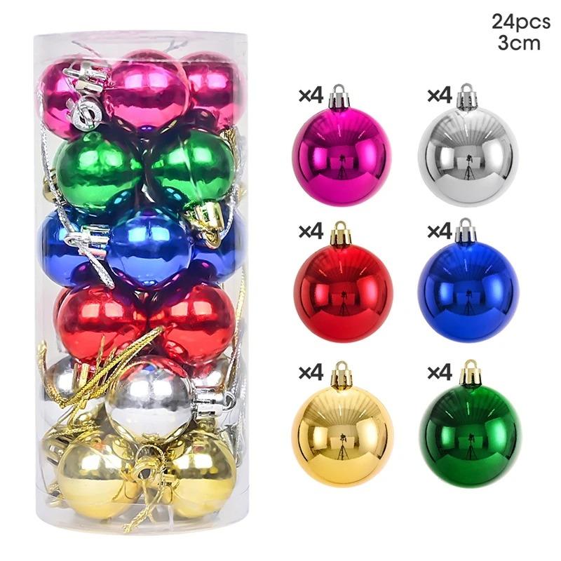 24/36Pcs 3/4cm Christmas Balls Decoration Christmas Tree Ornaments Xmas Hanging Pendants Home Party Navidad Decor New Year Gifts