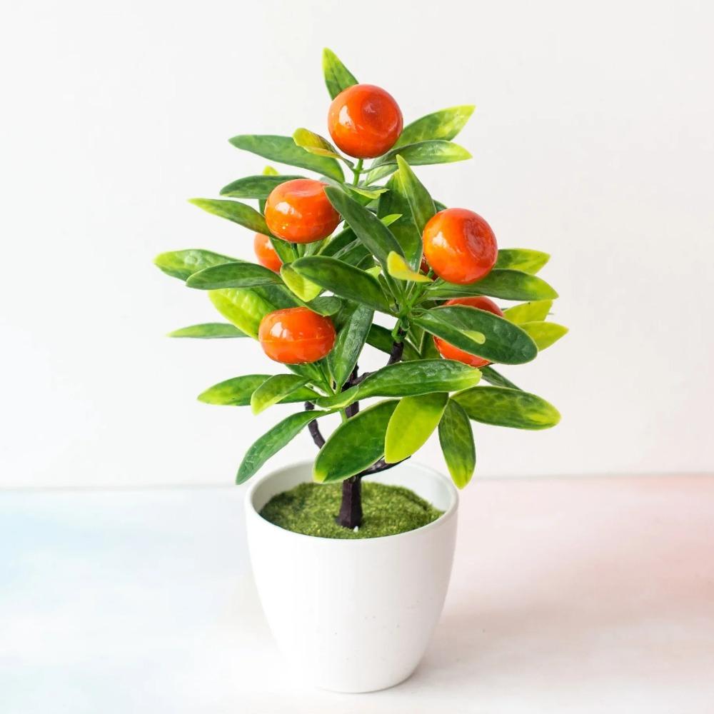 Artificial Plants Bonsai Small Fruit Tree Potted Bonsai Simulation Decor Artificial Ornaments Artificial Plant Bonsai Home Decor