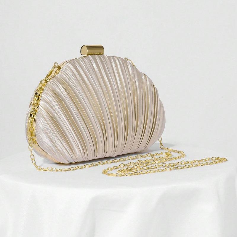 Shell Dinner Bag Pleated Clutch Bag Versatile Dress Evening Bag Fashion Cheongsam Banquet Bag
