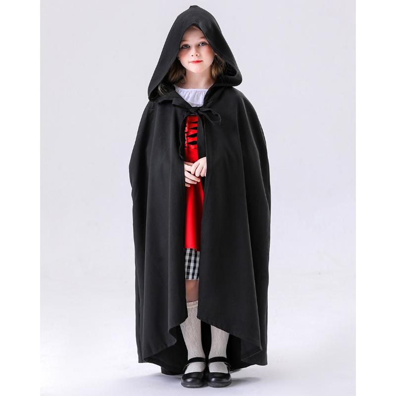 

Взрослый костюм на Хэллоуин для родителя и ребенка, танцевальный наряд, наряд смерти, детский плащ, средневековый плащ с капюшоном One size