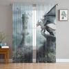 Dinosaur Virgin Forest Sheer Curtains For Living Room Bedroom Tulle Window Drapes For Kitchen Decoration