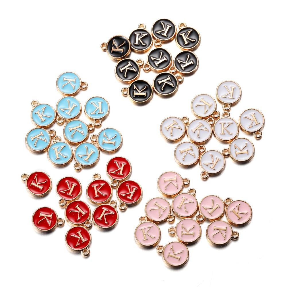 20Pcs 12*15mm A-Z Letter Charms Enamel Charms Alphabet Initial Letter Handmade Pendant for DIY Bracelet Necklace Jewelry Making