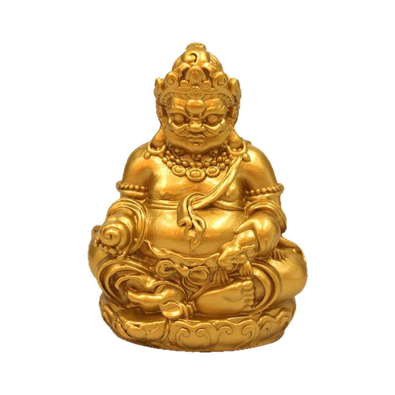 New Style of Figurine Treasure Bowl Yellow of Sitting God of Wealth Home Worship Statue Livi