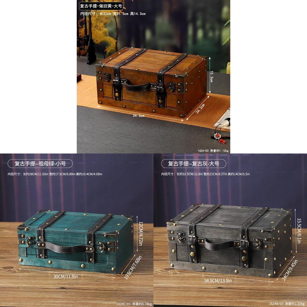 Vintage Wooden Portable Storage Box With Lid For Jewelry Collectibles And Personal Items