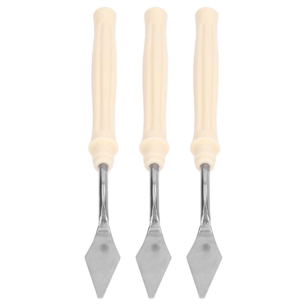 6pcs Plastic Handle Palette Palette Tool Set Metal Blade Color Mixing Palette Tool  For Oil Painting
