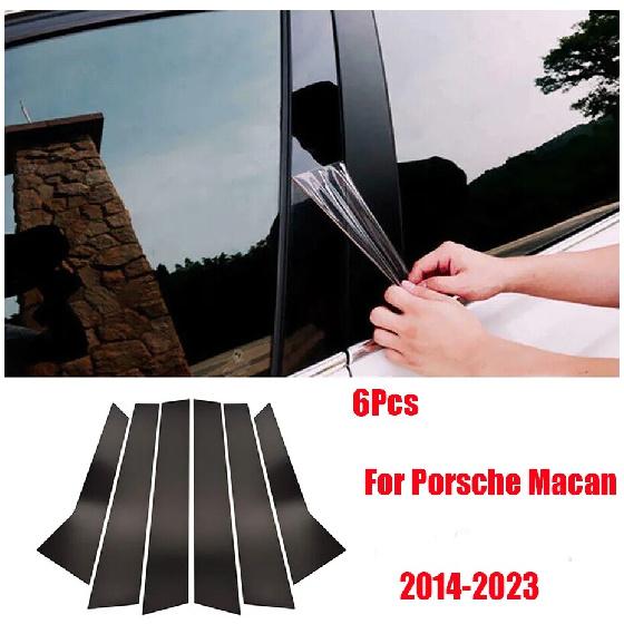 B Pillar Trim Cover Glossy Black Molding Door Window Trim For Macan 2014 To