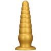 Golden Silicone Pointed  Oversized Anal Plug Suction Cup  Anal Sex Product  Erotic Chrysanthemum Extra Large and Thick