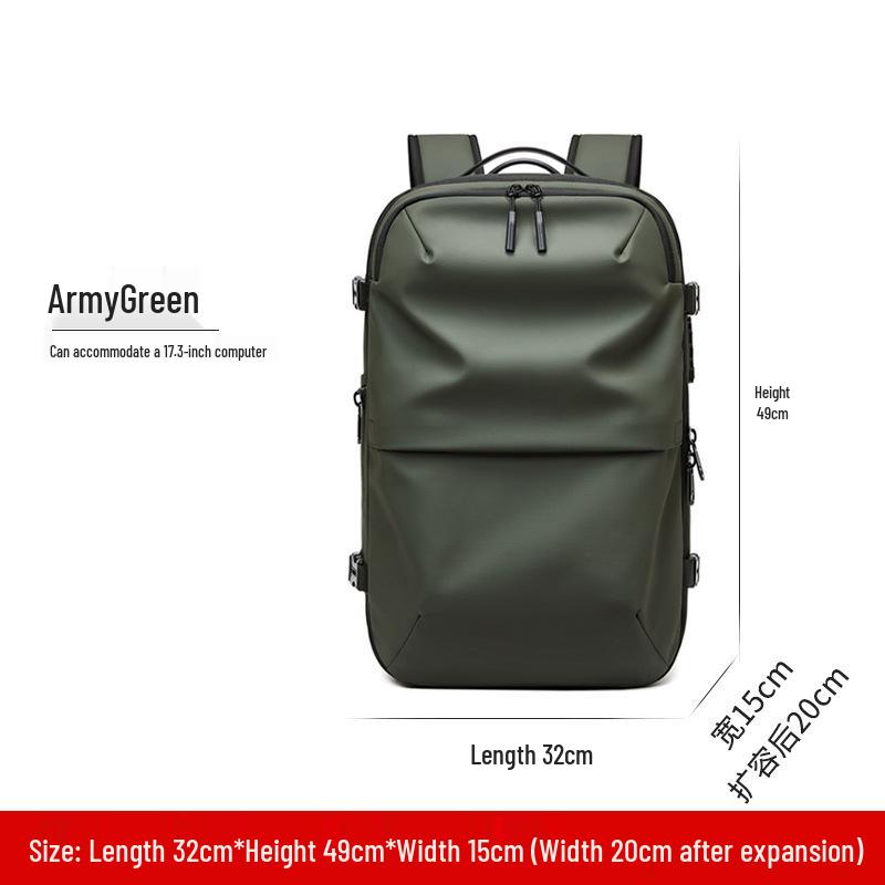 Expandable Waterproof Compression Backpack - Large Capacity, Functional Laptop Bag for Business Travel