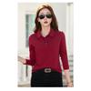 Women's Long-sleeved T-shirt Spring and Autumn New Lapel Polo Shirt Outer Wear Bottoming Shirt Was Thin Women's Clothing