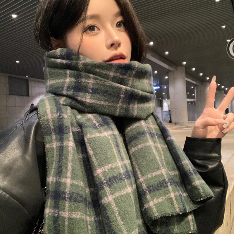 Nowy Dzianinowy Vintage Casual Szalik Chusta na Głowę Zimowy Kobiety Mężczyźni Kratka Ciepły Szalik Pashmina Mujer Kobieta Mężczyzna Okrycie Pareo Szal Unisex
