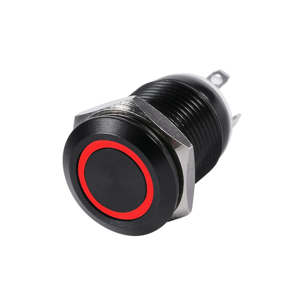 Car 12mm LED Light Momentary Push Button   Toggle Black Case 2A