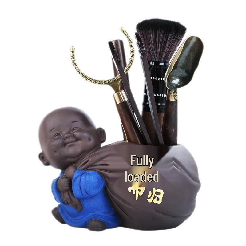Zen Little Monk Tea Pet with Six Gentlemen Tea Tool Set