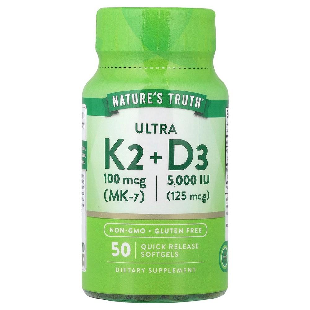 Truth Ultra Quick Release Softgels Nature's K2 + D3 50 1 Pcs