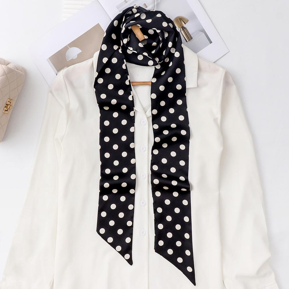 

Fashion Polka Dot Silk Satin Scarf Women Handle Bag Ribbon Narrow Thin Neck Scarves Bandana Female Neckerchief Accessories 9x180cm