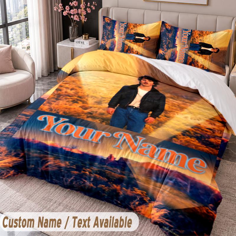 Custom Name Text 3Pcs Bedding Set Benson Boone Duvet Cover And Two Pillowcases