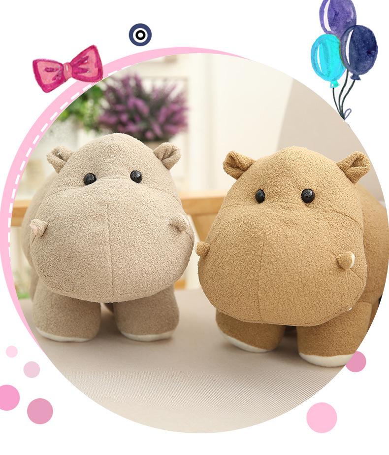 Adorable Hippo Elephant Plush Toy - Children's Soothing Doll & Zoo Animal Souvenir Gift