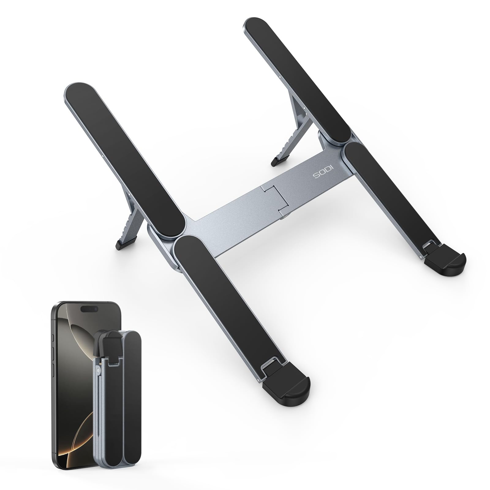 

SODI Innovative and Ultra-Compact Laptop Stand, Foldable, Stable, Ultra-Lightweight, Adjustable Angle, Improves Posture, Stylish Design, Desktop