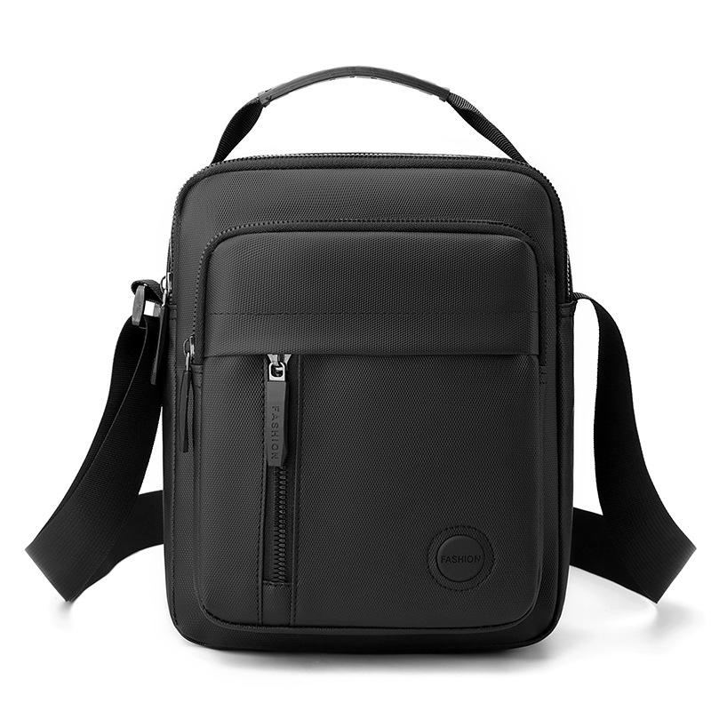 New Leather Film Simple Men's Shoulder Bag Casual Sports Bag Men's Solid Color Waterproof Trendy Bag Messenger Bag