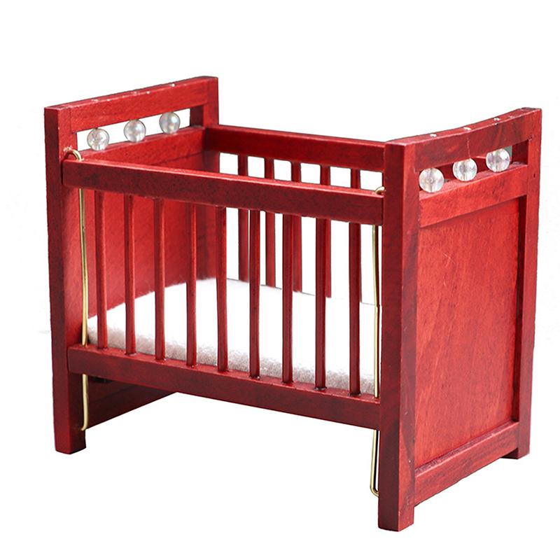 1:12 Dollhouse Miniature Baby Bed Wooden Cradle Baby carriage Baby Walker Doll House Accessories For Dollhouse Decoration New