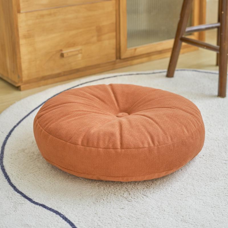 Thickened Chenille Round Tatami Seat Cushion for Living Room & Balcony