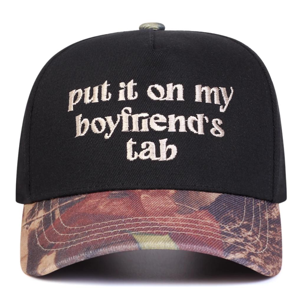 Unisex Boyfriend Letter Embroidery Baseball Caps Outdoor Adjustable Spring and Autumn Casual Sunscreen Hat