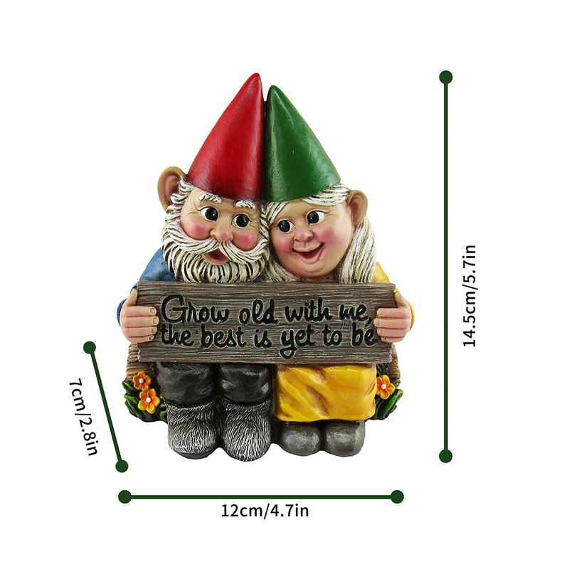 New Design Big Garden Gnome Dwarf Couple Resin Garden Statue Craft for Christmas Decor Desktop Statue Decoration