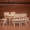 1/12 Scale Miniature Wood Chair/Table for Dollhouses Decoration and Diorama Scene Enhancement Furniture Figurine