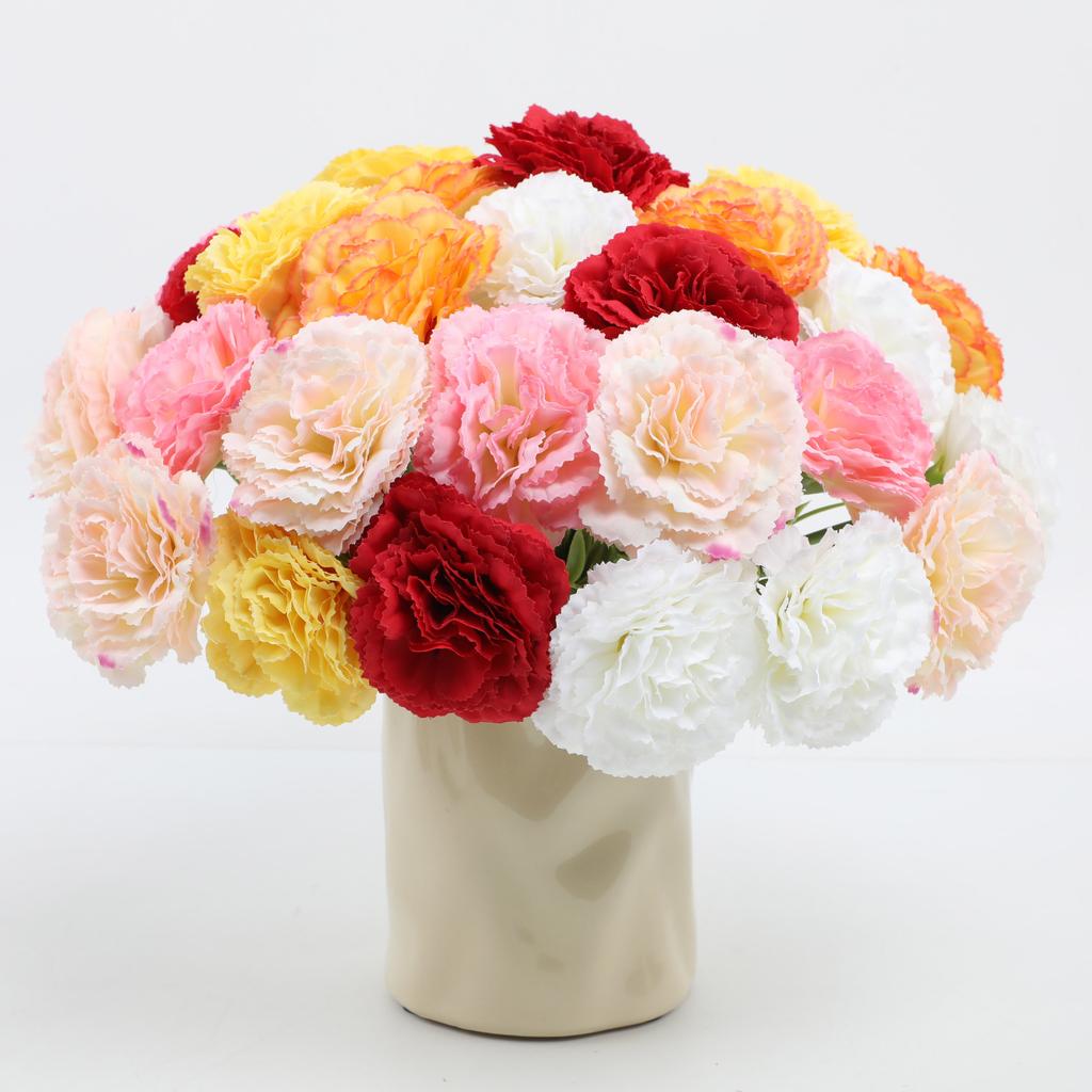 5Pc Moisturizing Latex Carnation Artificial Real Touch Silk Flower Mother's Day Bouquet Gift Wedding Home Party Decor Carnation