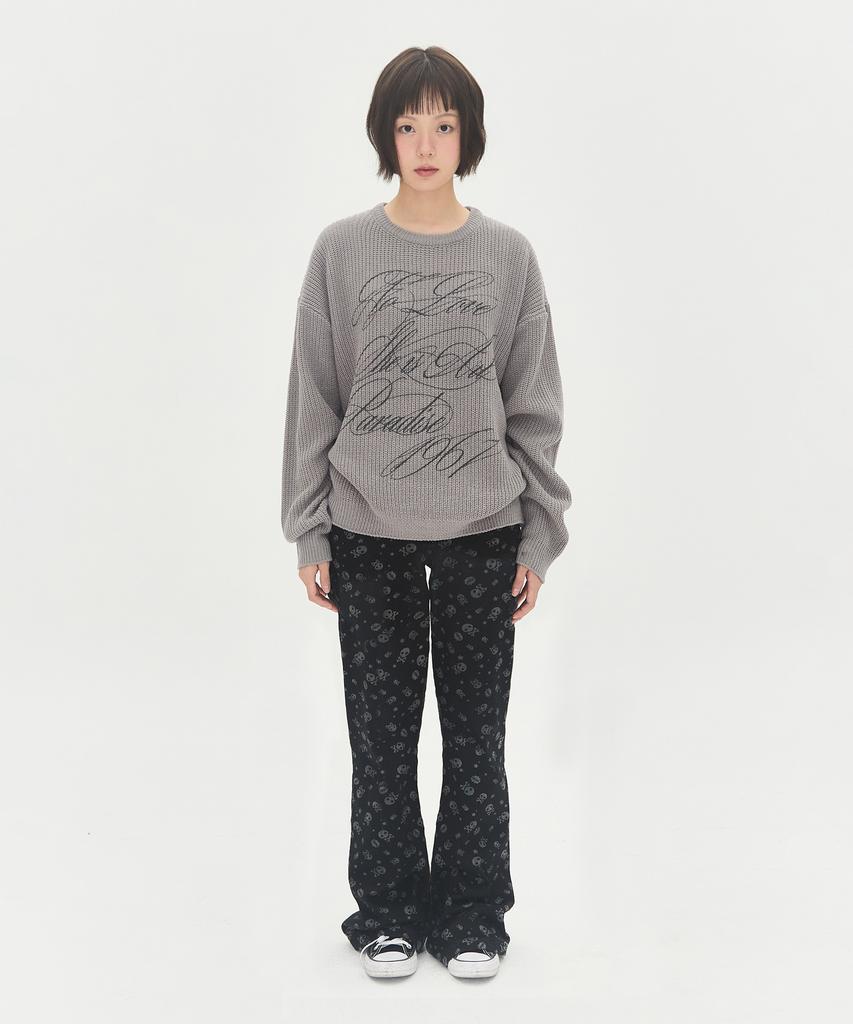 VIDEO JOCKEY Wing Knit Sweater [Charcoal]