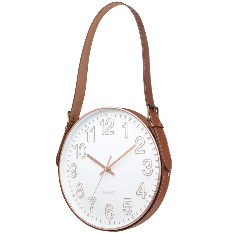 12 Inch 30CM Silent Belt Hanging Clock, Fashionable Home Living Room Three-dimensional Digital Minimalist Clock