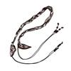 Retro Silky Scarf Jeans Belt Handcrafted Sustainable Waxed Cotton Rope Belt with Natural Wood Beads