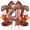 9pcs Western Party Balloons Horse Boots Balloons Wild West Cowboy Rodeo Themed Birthday Party Bachelor Party Farm Decorations