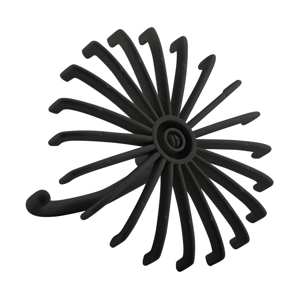 360 degrees Rotatable Tie Rack Belt Scarves Hook Hanger Holder Organizer (Black)