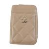 Great Coin Case Timeless Classic Beige Caviar Skin Women AP1650 Used