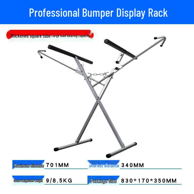 Car Spray Paint Stand: Multi-Functional Rotating Rack for Spray Booth, Tools, Bumpers, and Sheet Metal - Gold Finish