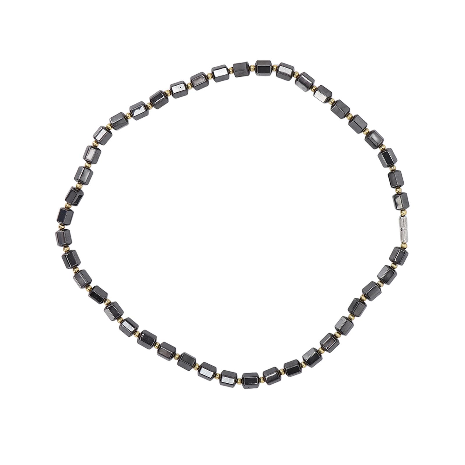 

Ожерелье для магнитотерапии для мужчин и женщин, ожерелье из гематита, простое, модное, для облегчения боли, подарок на день рождения