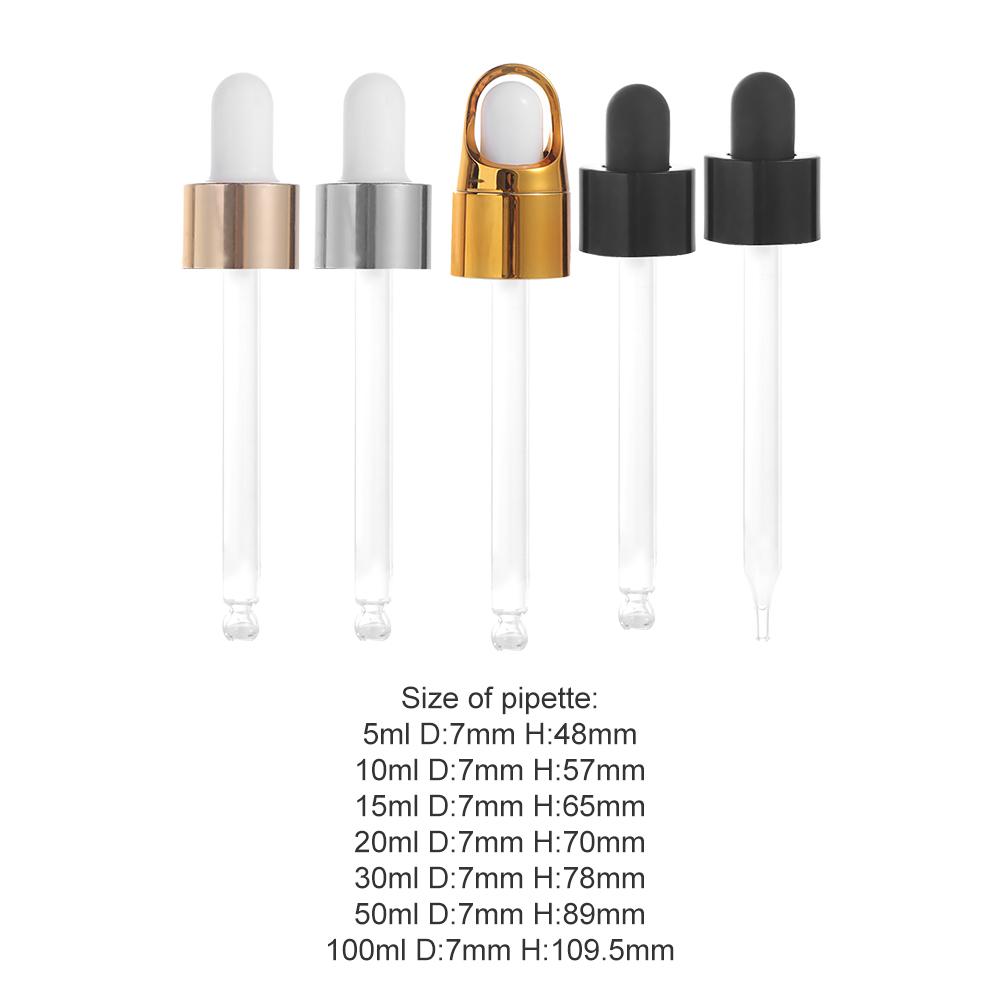 Rubber Head Dropper Pipette Aluminum Dropper Cover Essential Oil Dropper Bottles Cap Lab Dropper Dropper Lid Dropping Pipet