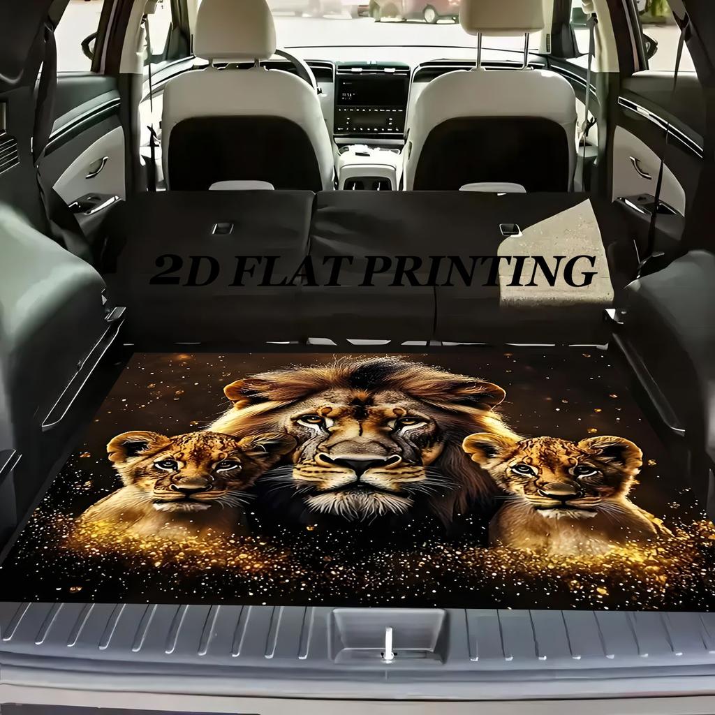 1Pcs Lion Cub Heartwarming Car Trunk Mat with Anti Slip Cargo Liner Waterproof Rear Storage Protector Floor Mat for SUV Sedan Ve