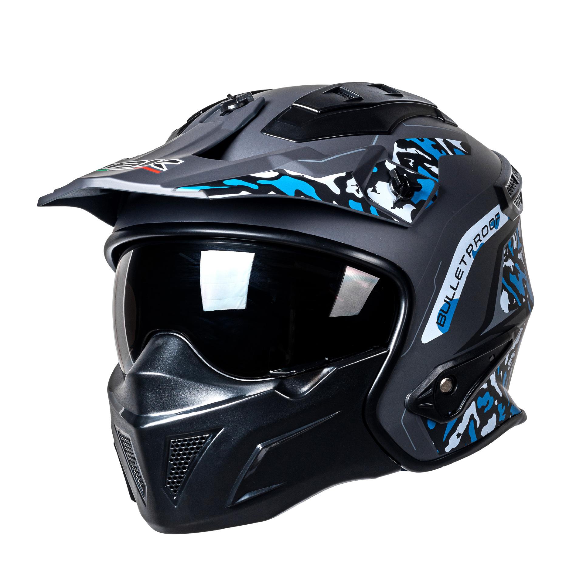 

Эксклюзивные мотоциклетные шлемы для мужчин и женщин в стиле ретро Street Bully One size fits all синий