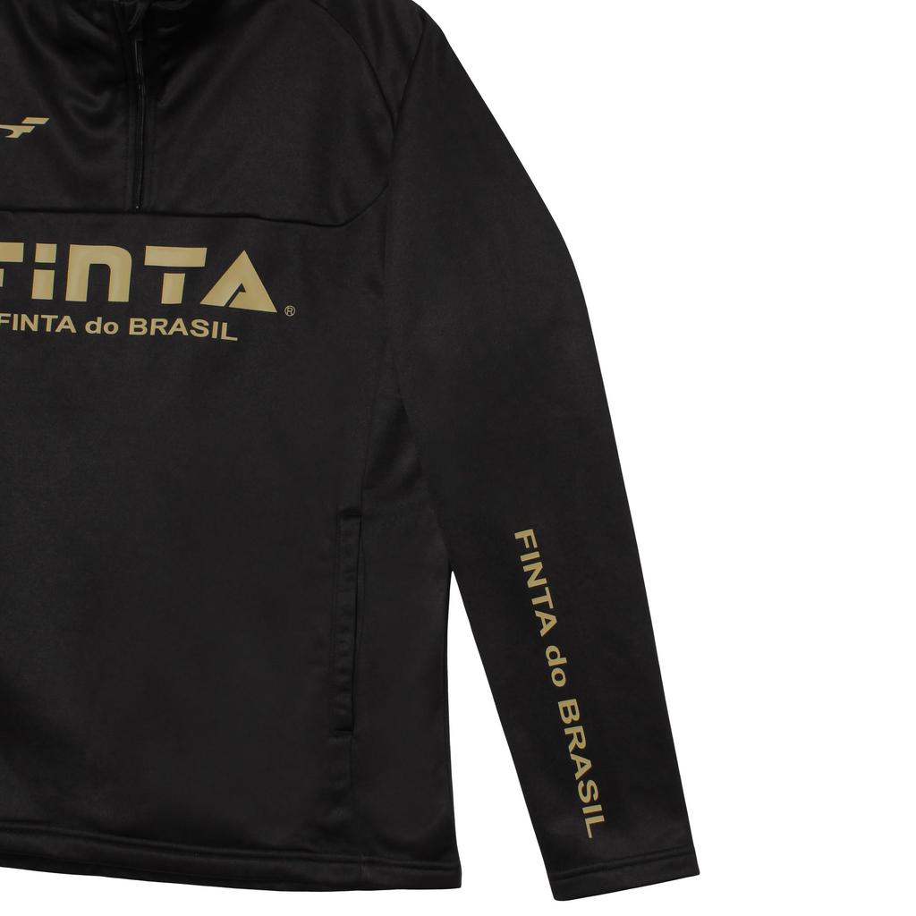 FINTA Men's Soccer Warm Training Jacket FTE0032 (0800) Black x Gold, Size S