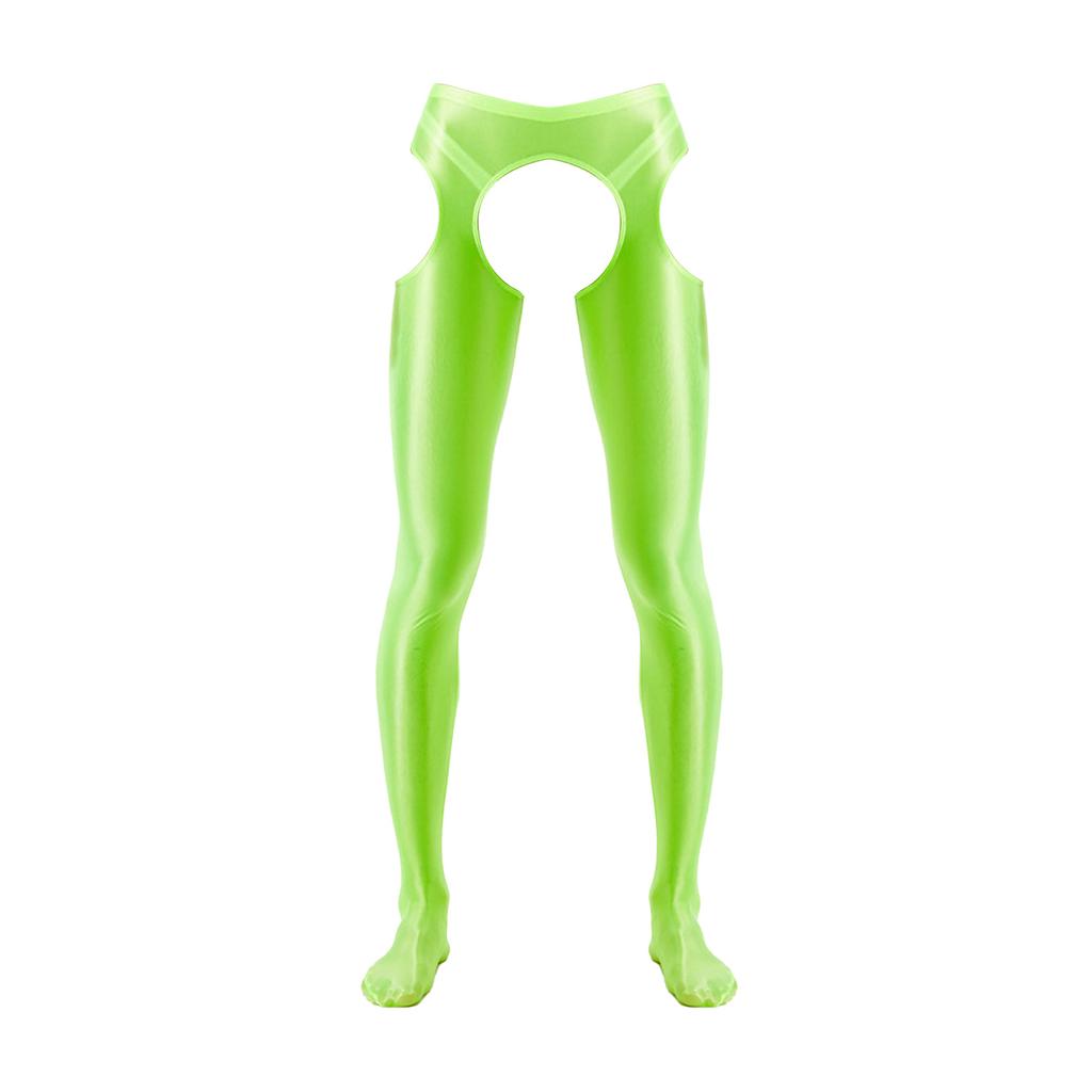 Collant Uomo con Taglio a Forcella Senza Cavallo Collant Lucidi a Vita Media Leggings