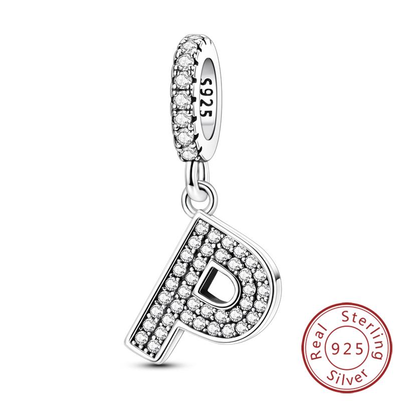 New Charms Beads Pendants Copper 26 Letters A-Z Alphabet Diy Name Beads Fit Original Bracelet Women Jewelry Making