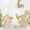 Delicate Easter Inspired Rabbit Shaped Flower Display Stand Handmade Wood Rabbit Ornament for Home and Office Decor