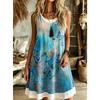 Women's  Flower Pattern Printed Sleeveless Round Neck Dress Loose Soft and Comfortable Plus Size Dress