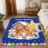 1PC Custom Name Gingerbread Friends Christmas Scene Theme Floor Mat Ideal for Living Room, Game Rooms, Office, Bedroom, Office Floor Mat , Floor Mats 